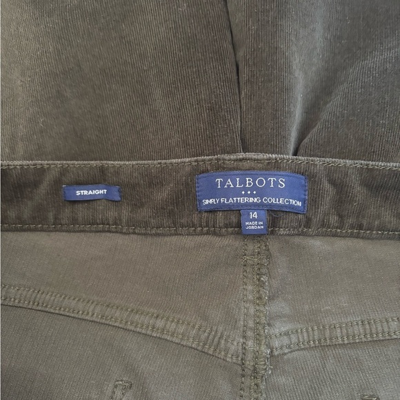 Talbots Women’s Corduroy Simply Flattering Straight Pants Dark Green Size 14 - Picture 5 of 5